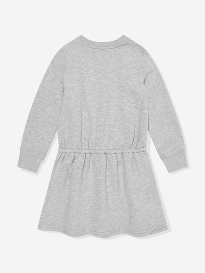 Ralph Lauren Girls Bear Fleece Dress in Grey
