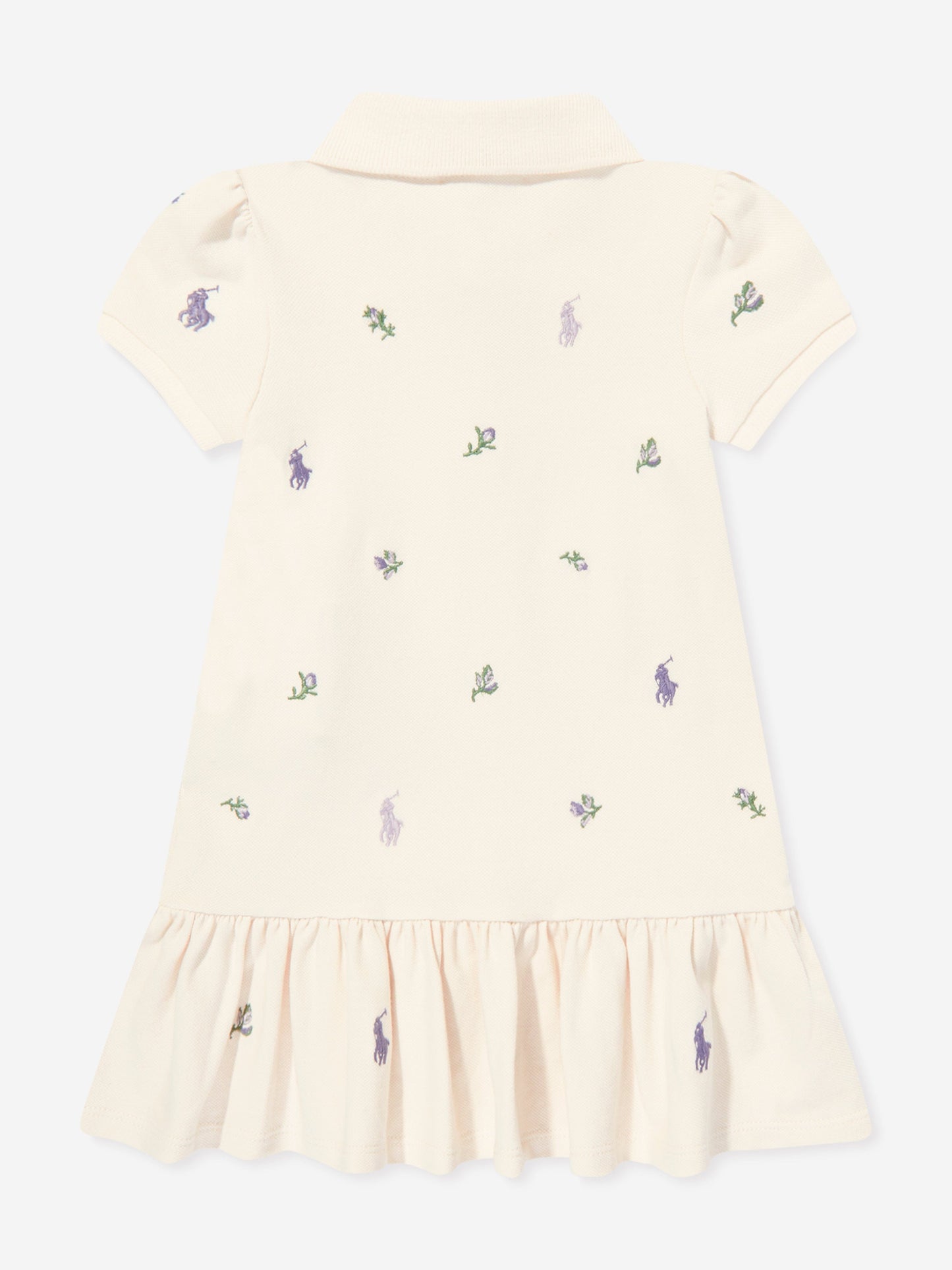 Ralph Lauren Baby Girls Polo Dress in Ivory