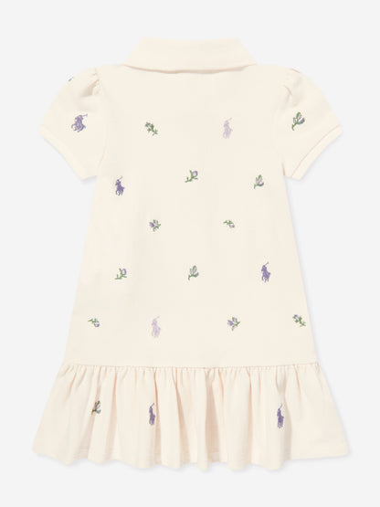Ralph Lauren Baby Girls Polo Dress in Ivory