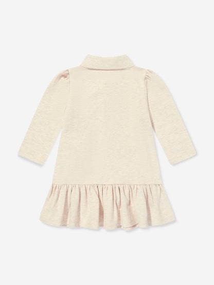 Ralph Lauren Baby Girls Bear Polo Dress in Grey