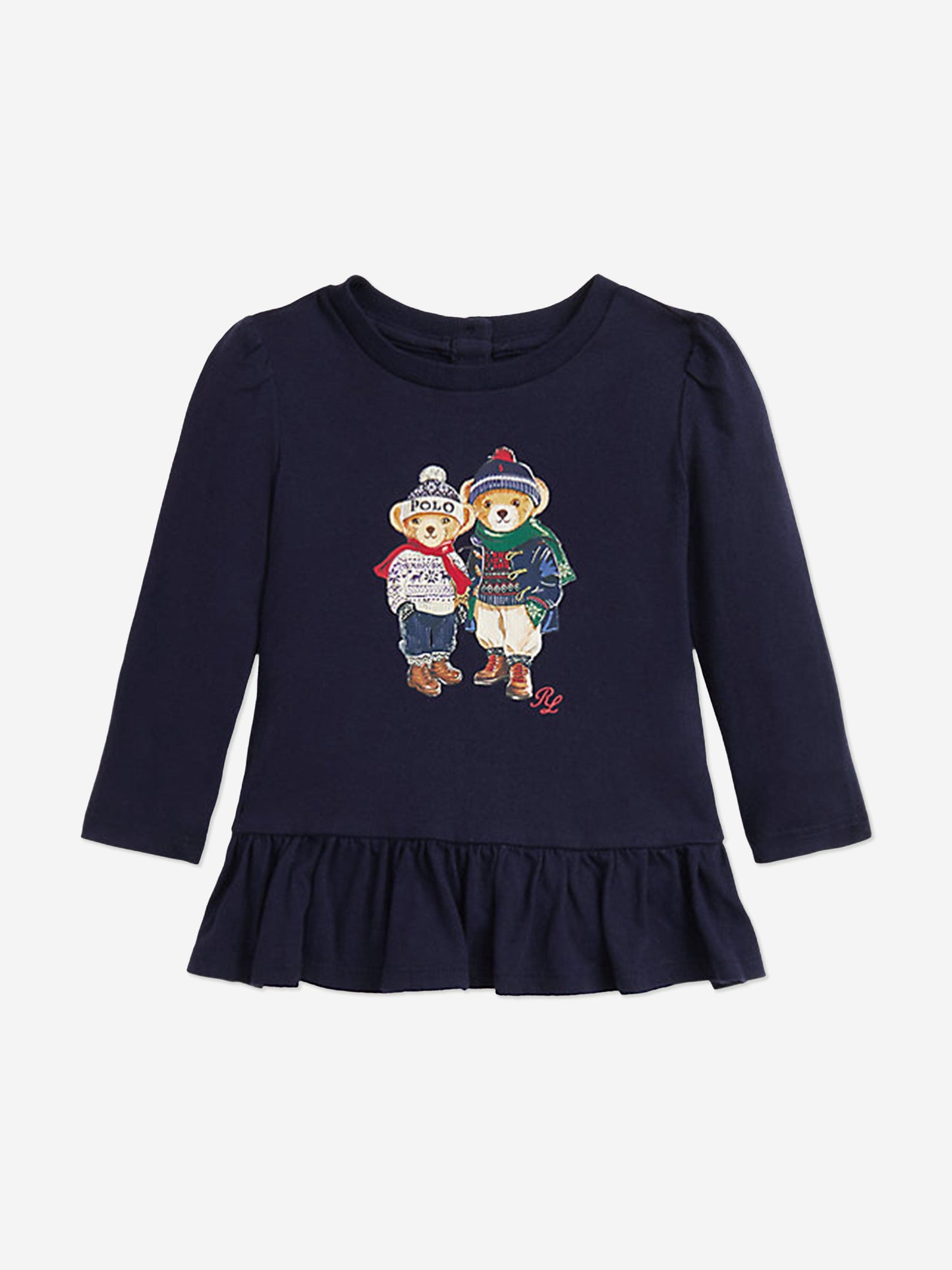 Ralph Lauren Baby Girls Bear Leggings Set in Navy