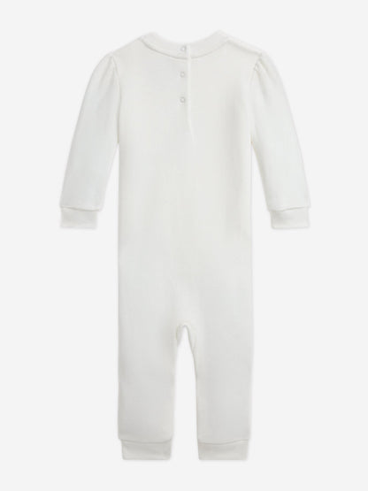 Ralph Lauren Baby Girls Bear Romper in Ivory