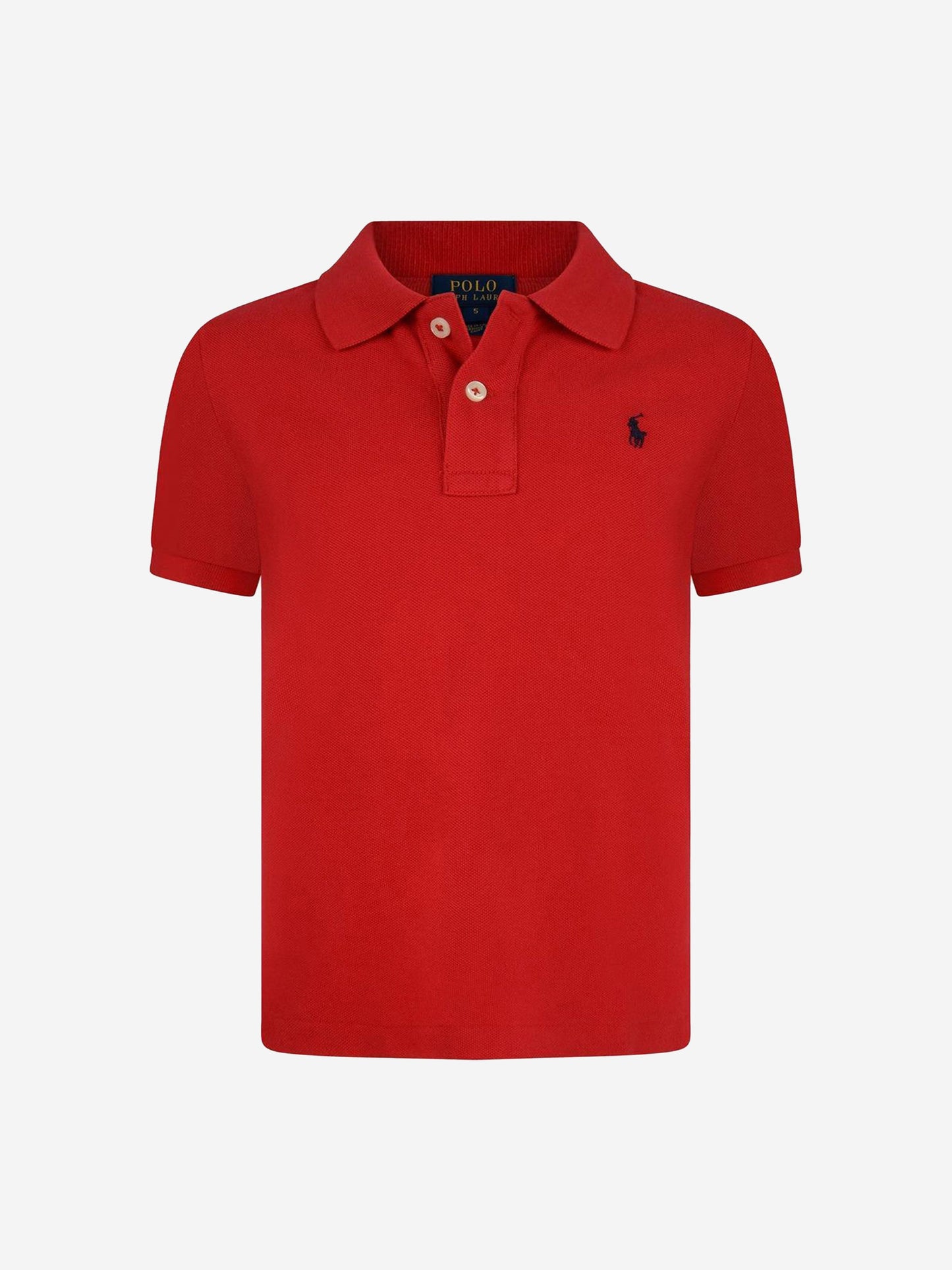 男童红色棉质 Polo 衫