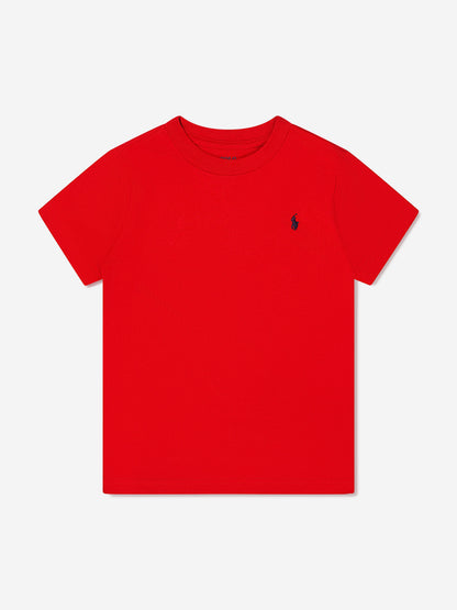 Ralph Lauren 男童红色徽标 T 恤