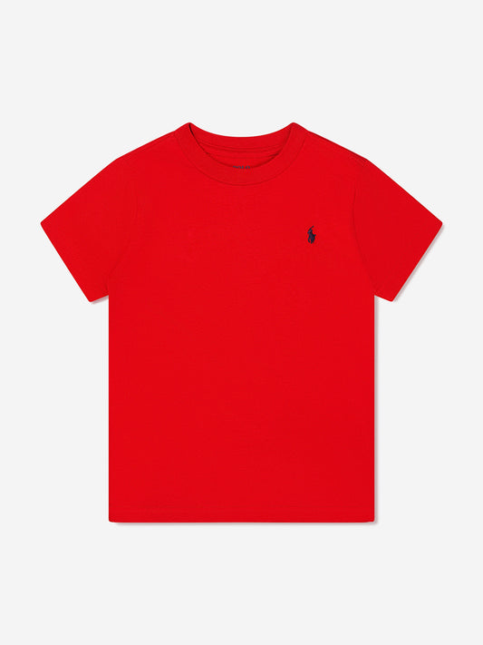 Ralph Lauren 男童红色徽标 T 恤
