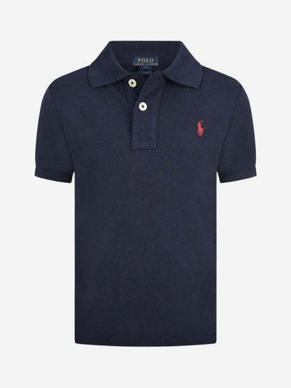 Ralph Lauren 男童海军蓝徽标 Polo 衫