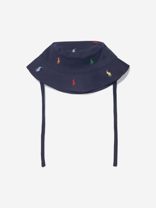 Ralph Lauren Baby Boys Logo Sun Hat in Navy