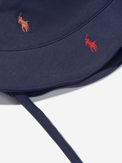 Ralph Lauren Baby Boys Logo Sun Hat in Navy