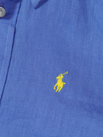 Ralph Lauren 男童蓝色亚麻徽标衬衫