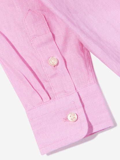 Ralph Lauren 男童亚麻徽标衬衫（粉色）