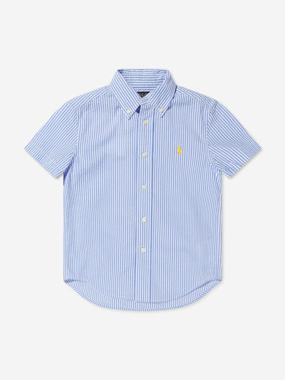Ralph Lauren 男童蓝色短袖衬衫