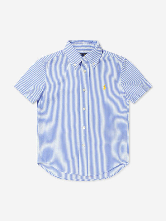 Ralph Lauren 男童蓝色短袖衬衫