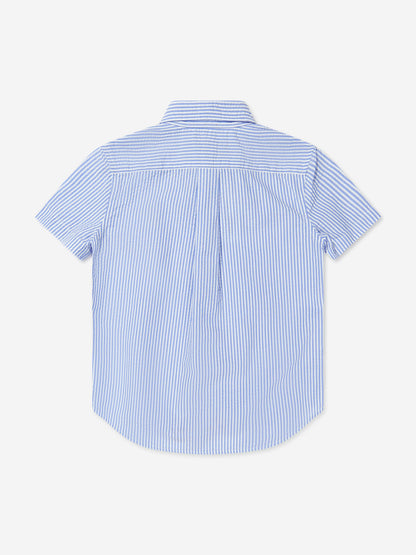 Ralph Lauren 男童蓝色短袖衬衫
