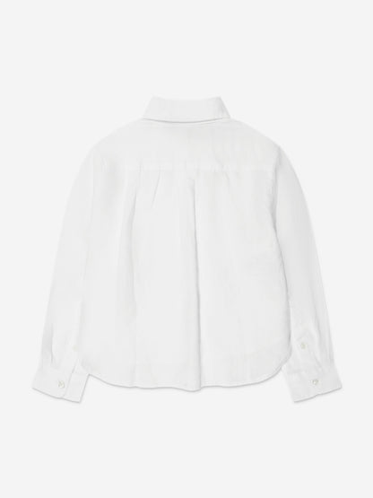 Ralph Lauren 女童白色徽标衬衫