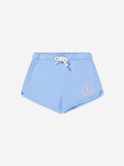 女童蓝色 Prepster 徽标短裤