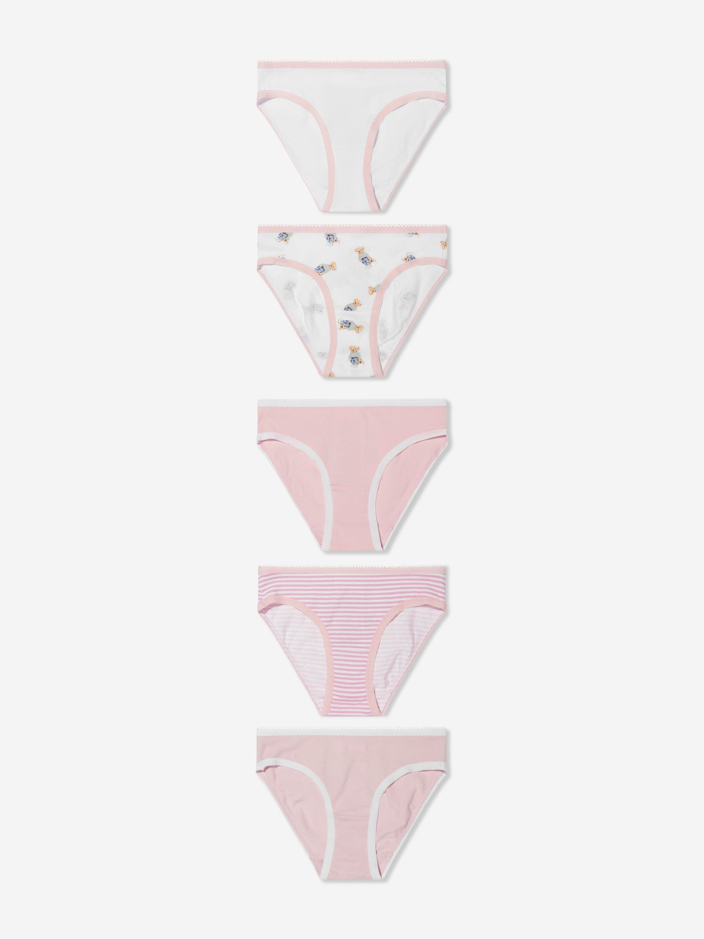 Ralph Lauren Girls 5 Pack Bikini Brief Set in Multicolour