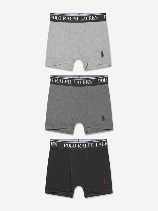 Ralph Lauren Boys 3 Pack Boxer Shorts Set in Grey