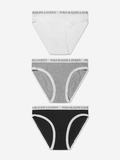 Ralph Lauren Girls 3 Pack Bikini Brief Set in White