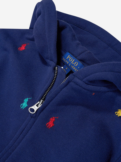 Ralph Lauren 男童多徽标拉链上衣（海军蓝）