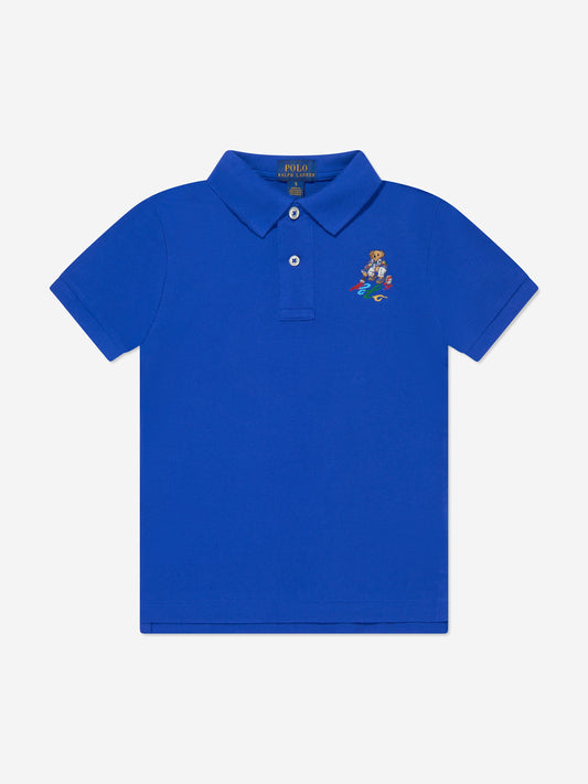 男孩蓝色小熊 Polo 衫