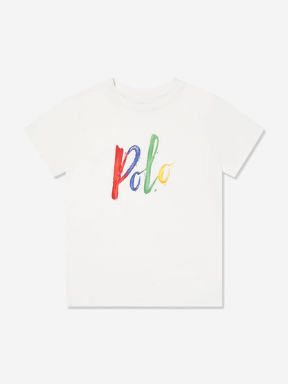 男童白色 Polo T 恤