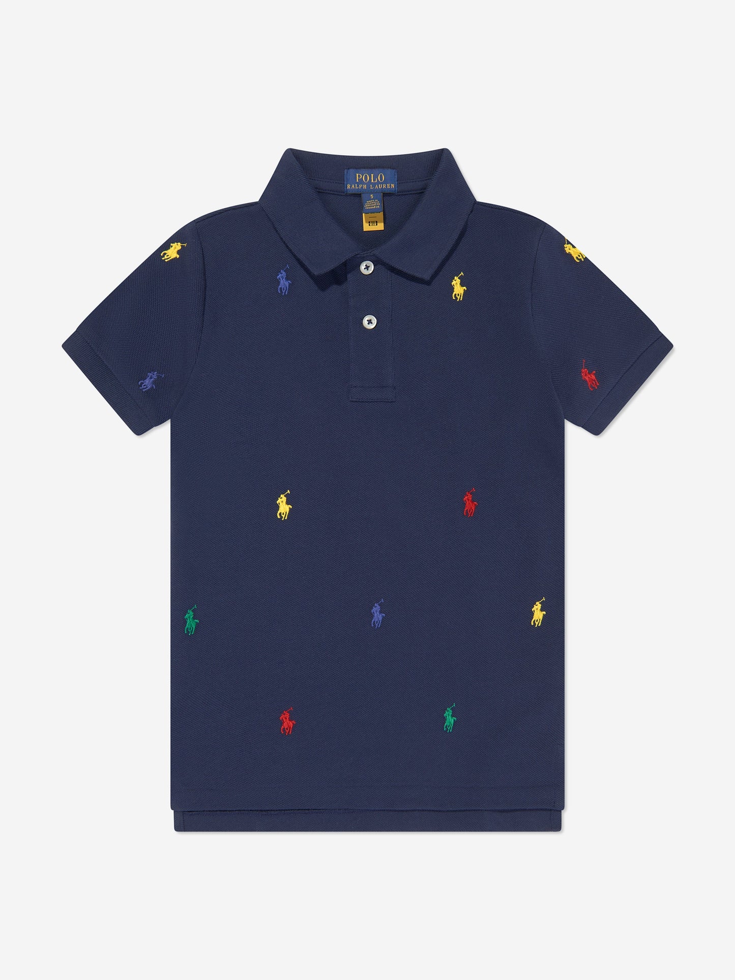 男童海军蓝徽标 Polo 衫