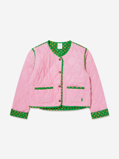 Ralph Lauren 女童双面绗缝夹克（粉色）