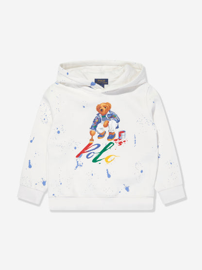 男童白色 Polo Bear 连帽衫