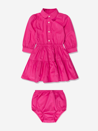 Ralph Lauren 女童粉色多层衬衫裙