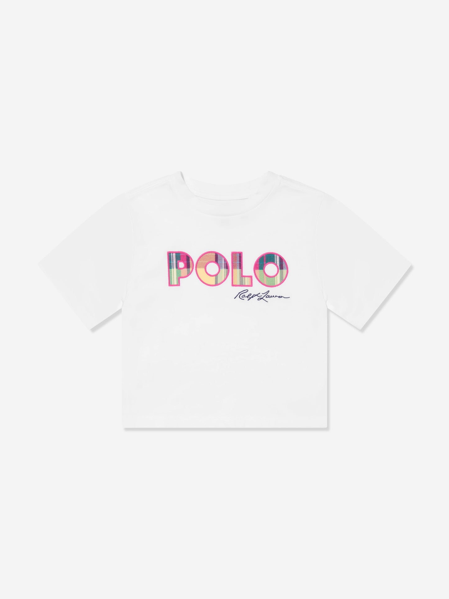 女孩白色 Polo T 恤