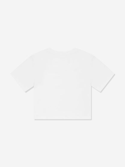 女孩白色 Polo T 恤