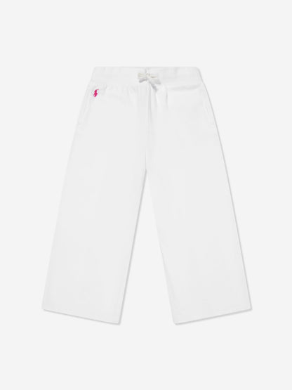 Ralph Lauren 女童白色徽标慢跑裤