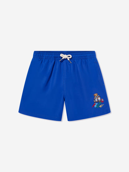 男童蓝色 Polo Bear 泳裤