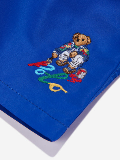 男童蓝色 Polo Bear 泳裤