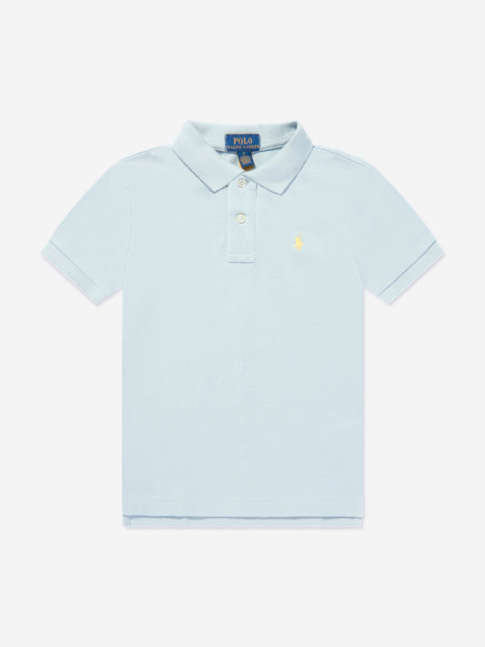 男童蓝色徽标 Polo 衫