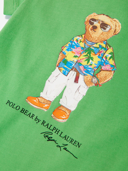 Ralph Lauren 男婴绿色小熊连体衣