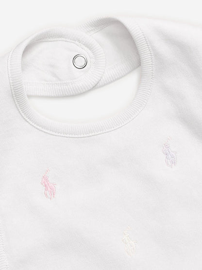 Ralph Lauren 女婴白色徽标围兜