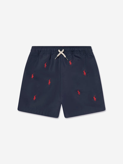 Ralph Lauren 男童海军蓝徽标泳裤
