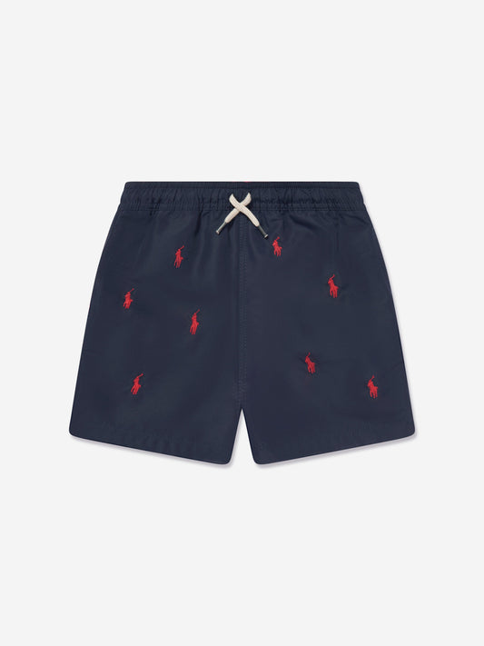 Ralph Lauren 男童海军蓝徽标泳裤
