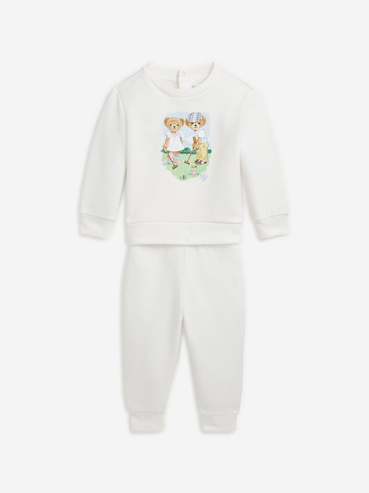 Ralph Lauren 男婴白色小熊运动服