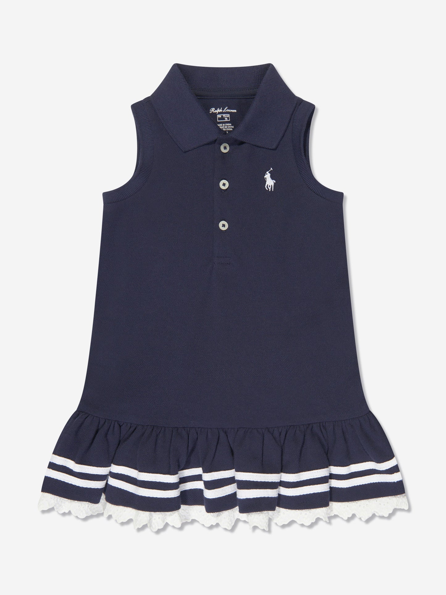 Ralph Lauren 女婴海军蓝水手马球连衣裙