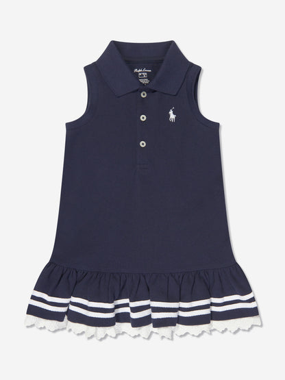 Ralph Lauren 女婴海军蓝水手马球连衣裙