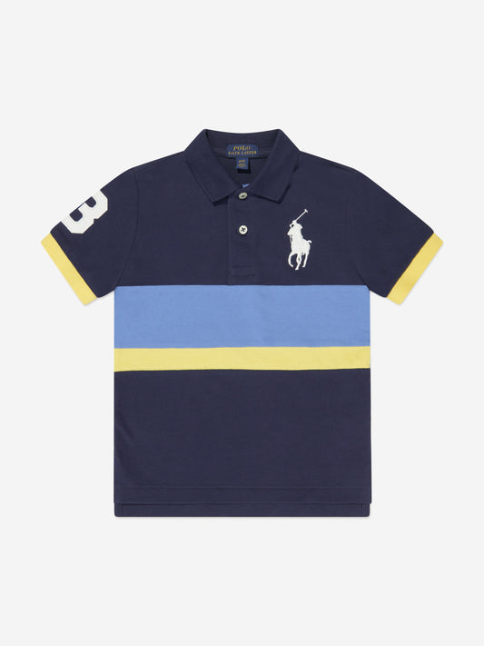 Ralph Lauren 男童海军蓝条纹 Polo 衫