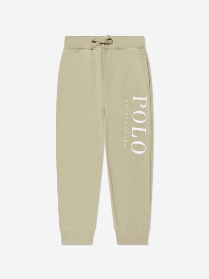 男童棕色 Polo 慢跑裤