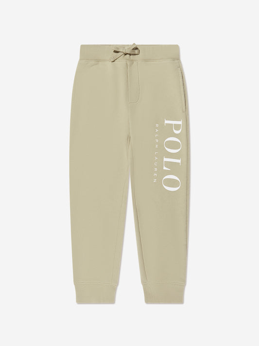 男童棕色 Polo 慢跑裤