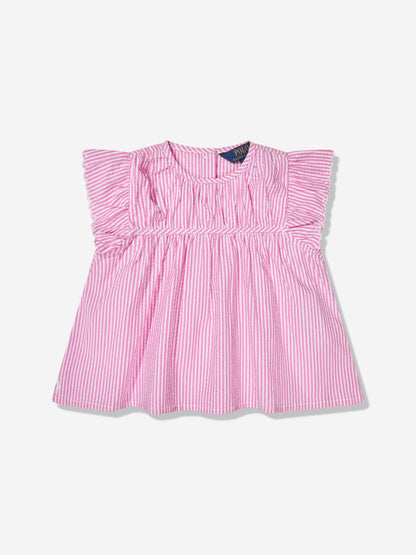 Ralph Lauren 女童粉色条纹衬衫