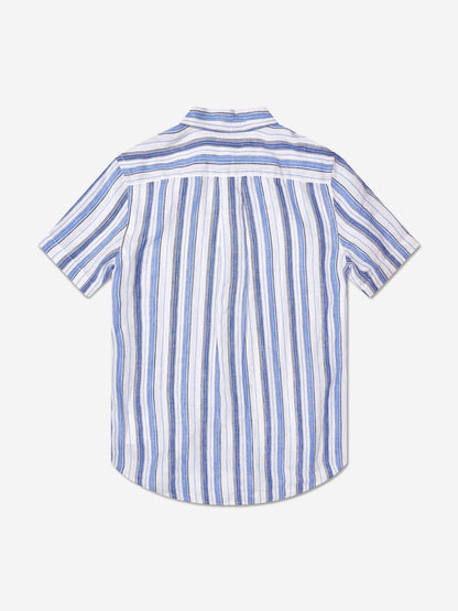 Ralph Lauren 男童蓝色条纹短袖衬衫