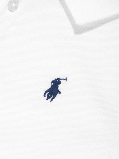 女童白色喇叭形 Polo 裙