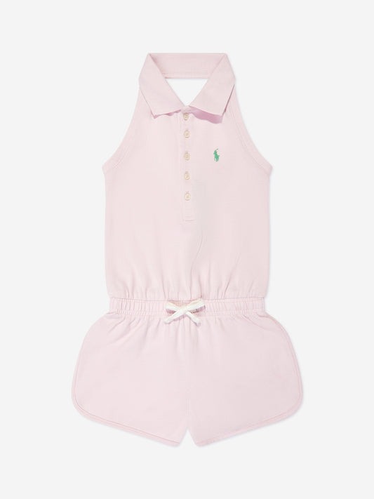 Ralph Lauren 女童粉色挂脖连身裤