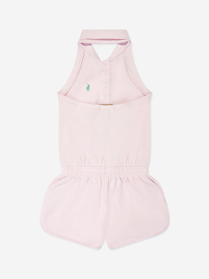 Ralph Lauren 女童粉色挂脖连身裤
